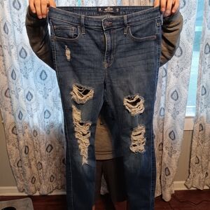 Hollister  Ripped Skinny Jeans in Blue